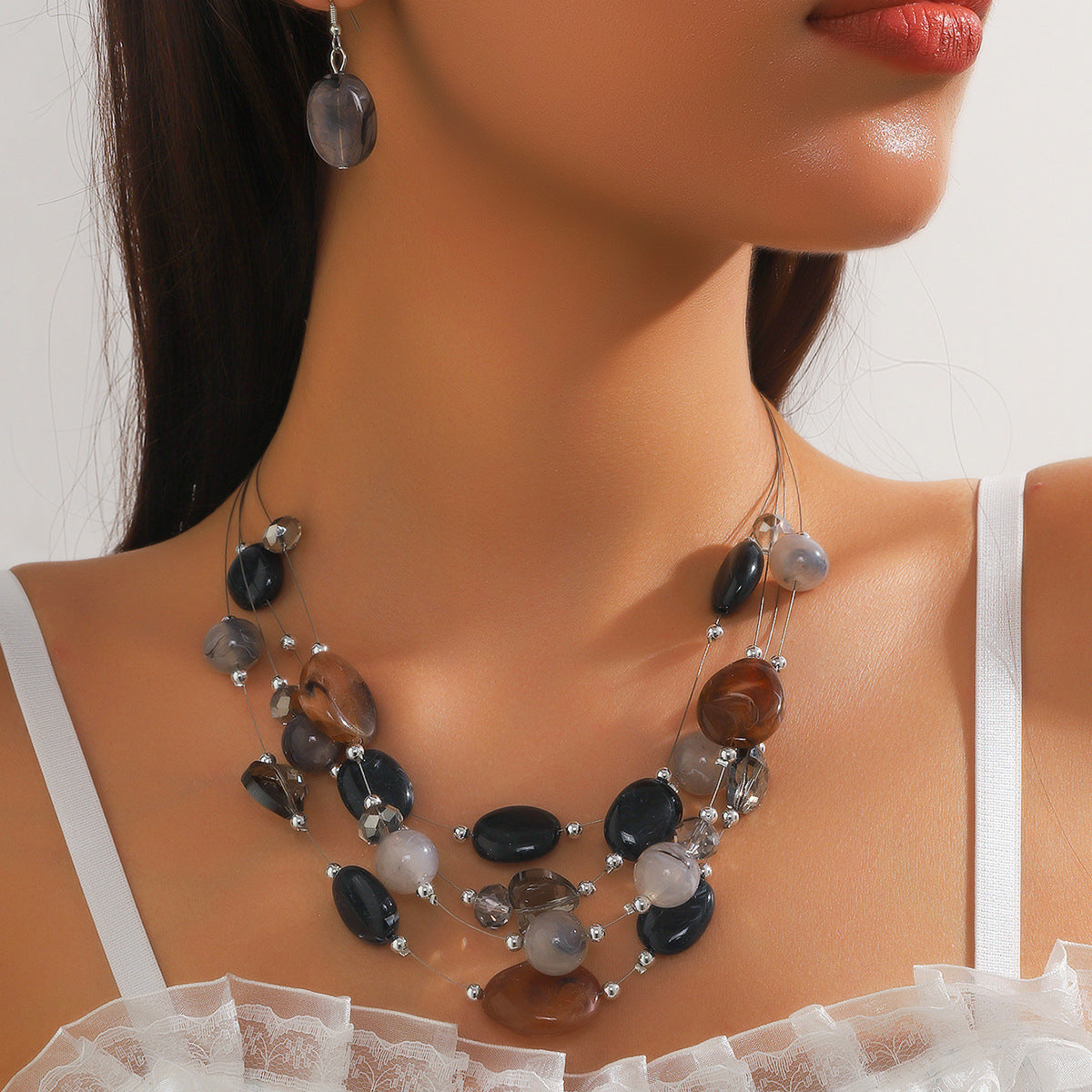 Colorful Beaded Turquoise Fashion Elegant High-grade Jewelry Set