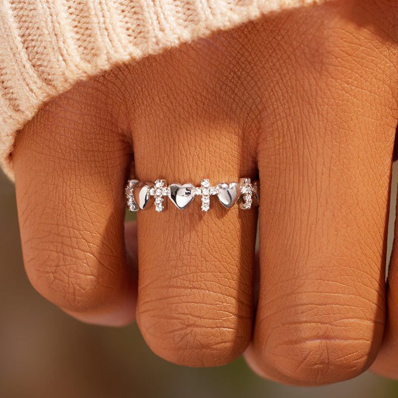 Versatile Love Cross Ladies Trendy Decorative Ring