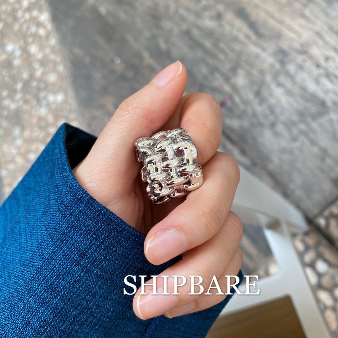 Women's Woven Open Trendy Cold Fashion Design Rings