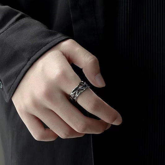 Women's & Men's Dark Cold Wind Vine Thorn Trendy Hip Hop Cool Ring