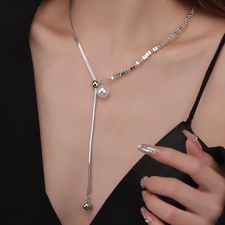 Women's Sier Pearl For Light Luxury Minority Design Clavicle Necklace