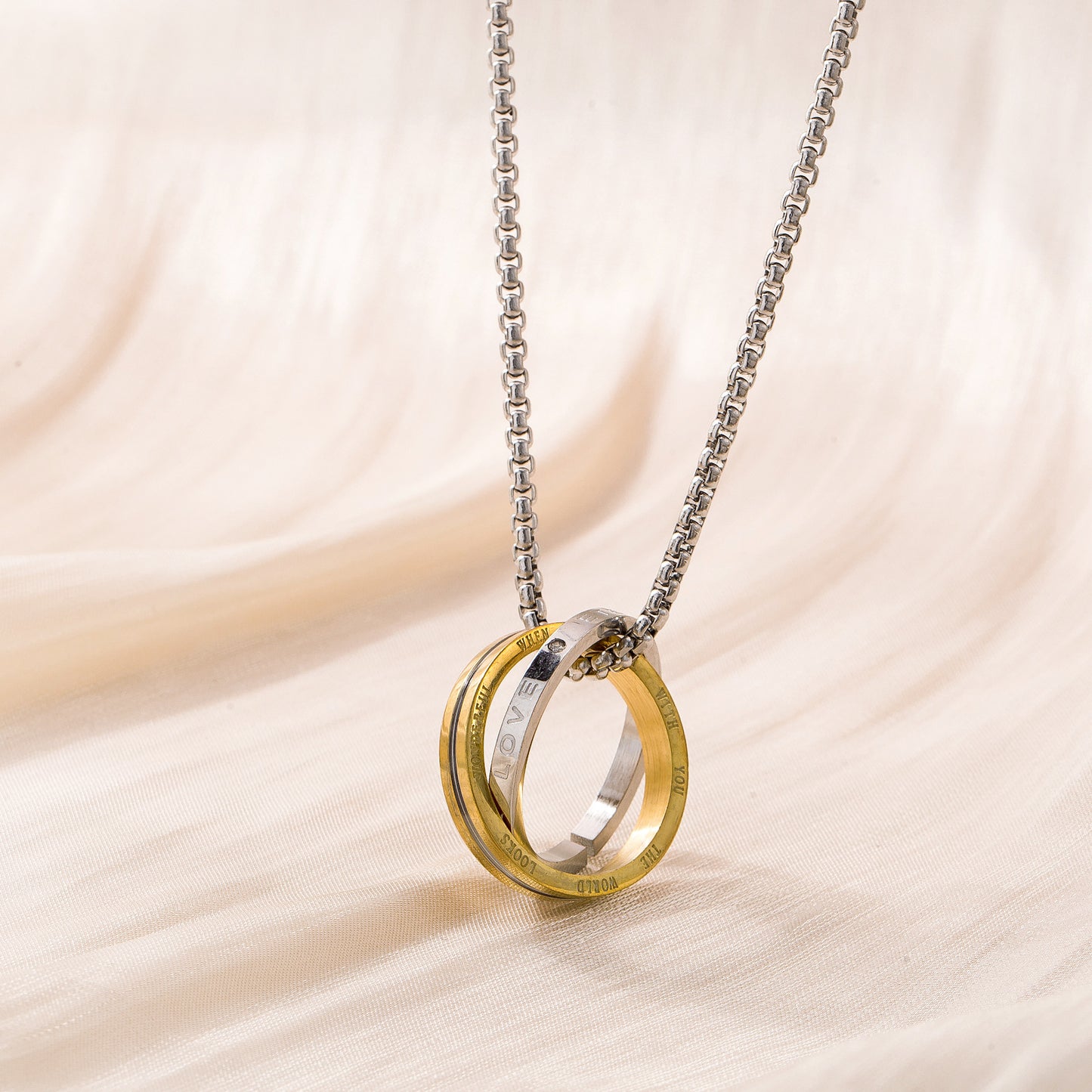 Men's Long Stainless Steel Sweater Chain Gold Plating Simple Geometric Necklaces