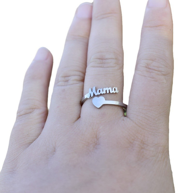 Retro Alphabet Female Personality Simple Love Rings