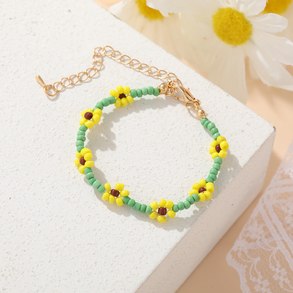 Women's Style Bead Flower Bohemian Vitality Color Necklaces