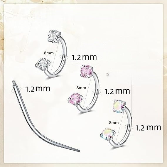 Earings Horseshoe Nose Rod Lip Eyebrow Rings