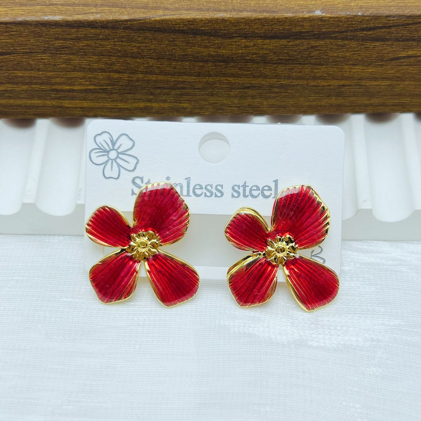 Women's Simple Blue Flower For Sterling Sier Stud Earrings