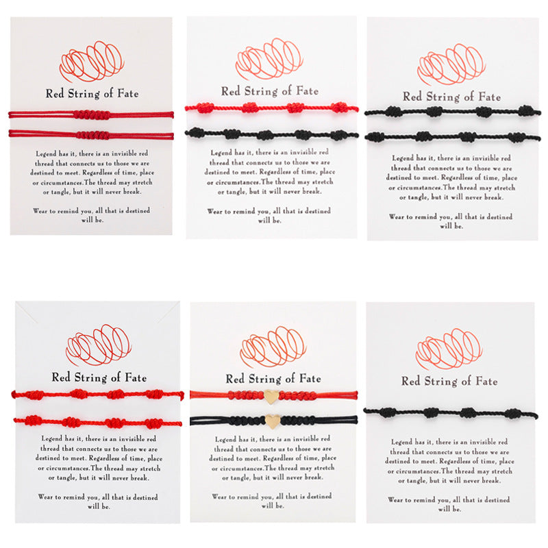 And Red Knot Rope Lucky Friendship Bracelets