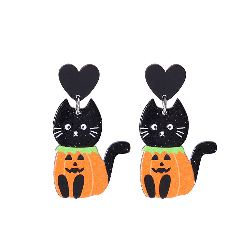 Creative Halloween Series Cartoon Funny Fun Acrylic Plate Earrings