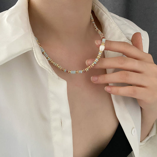 Luxury Minority Elegant Colorful Natural Stone Stringed Necklaces
