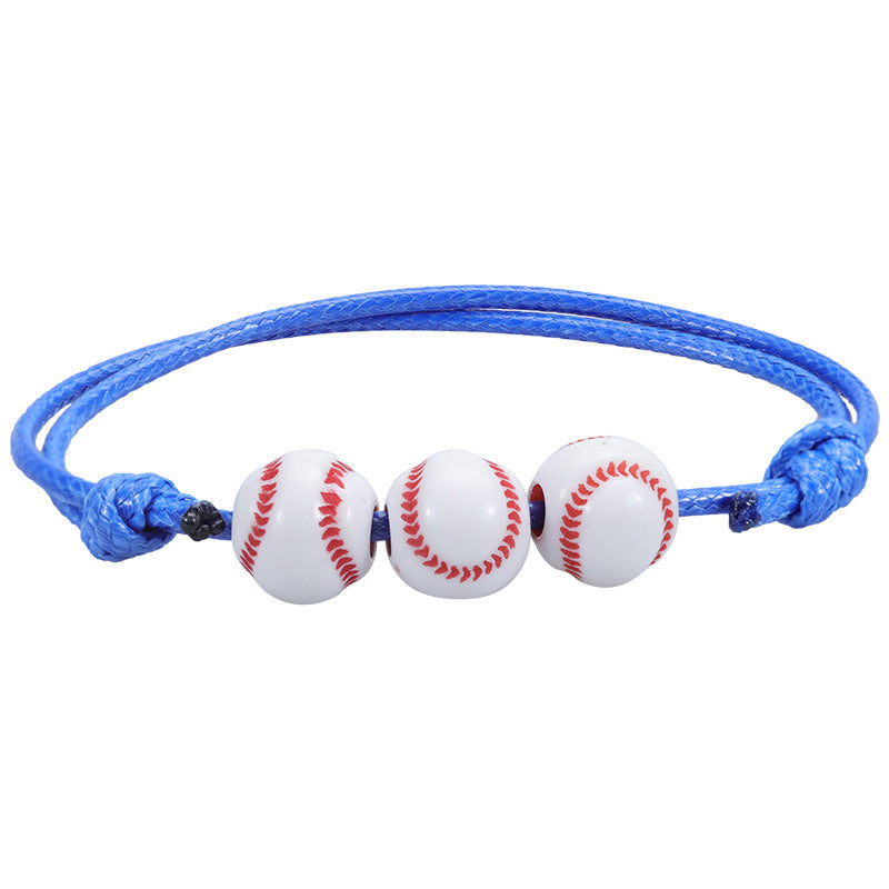 Basketball Baseball Wax Line Woven Softball Tennis Rugby Bracelets