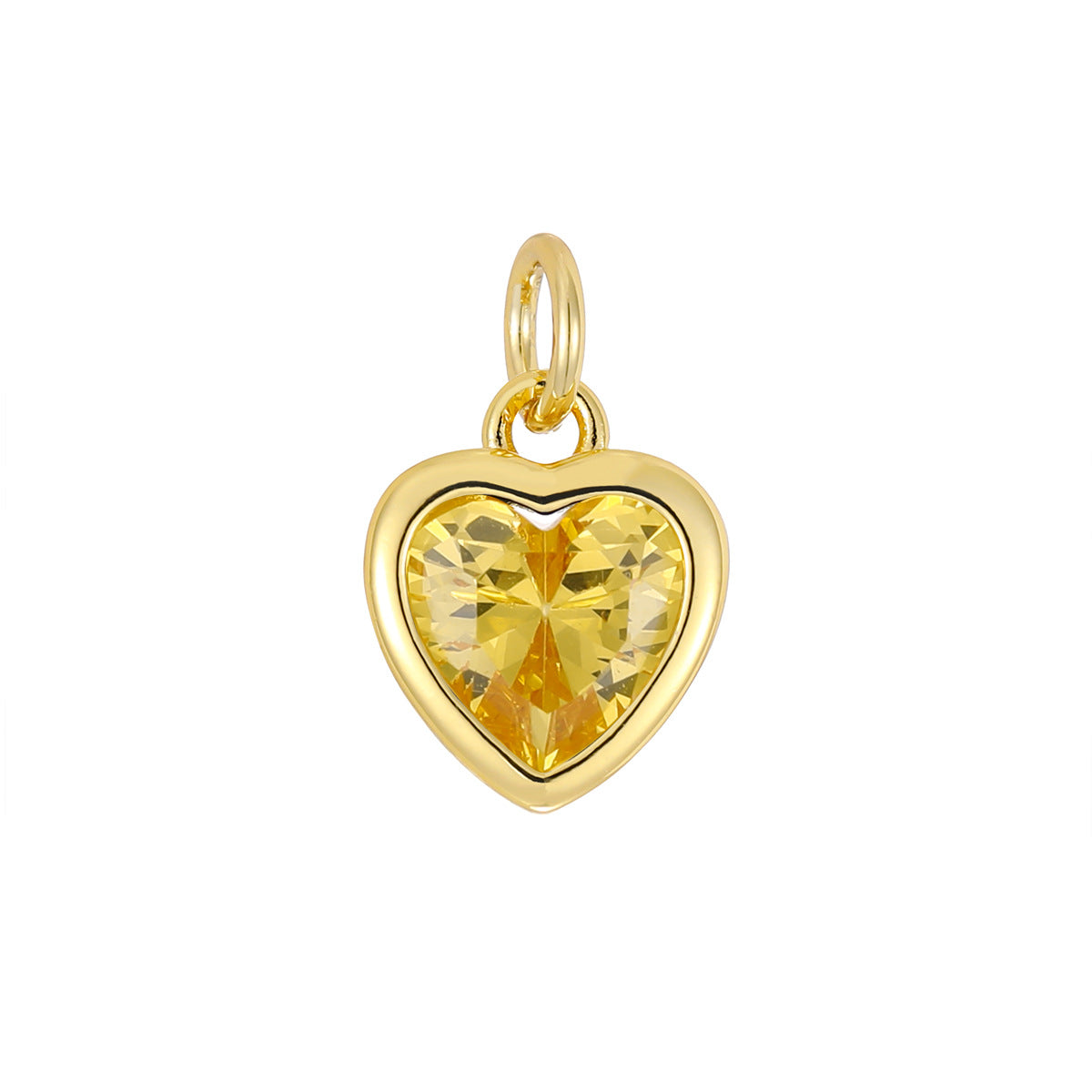 Love Gold Zircon Peach Heart Handmade High Pendants