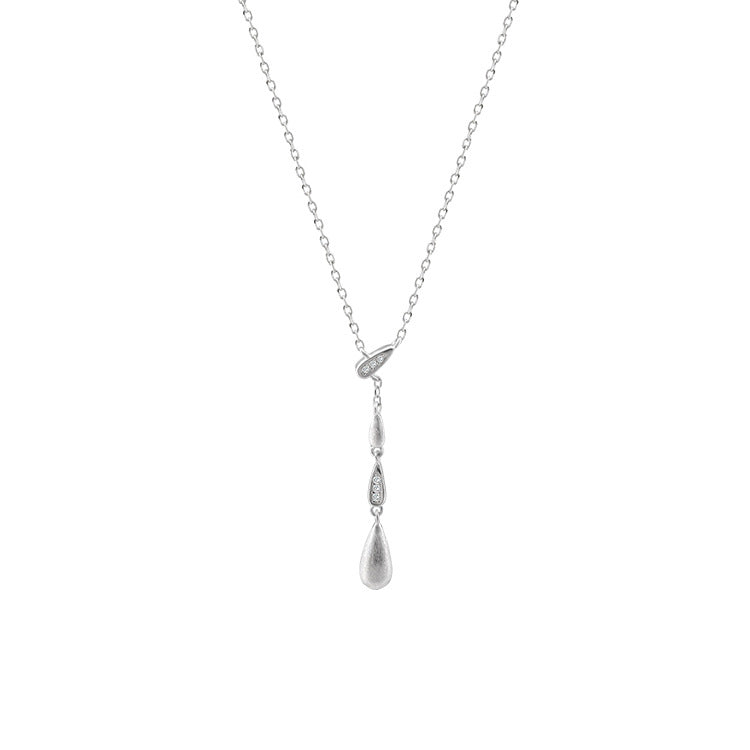Women's Y-shaped Rhinestone Brushed Water Drop Retro Style Niche Exquisite High-grade Necklaces