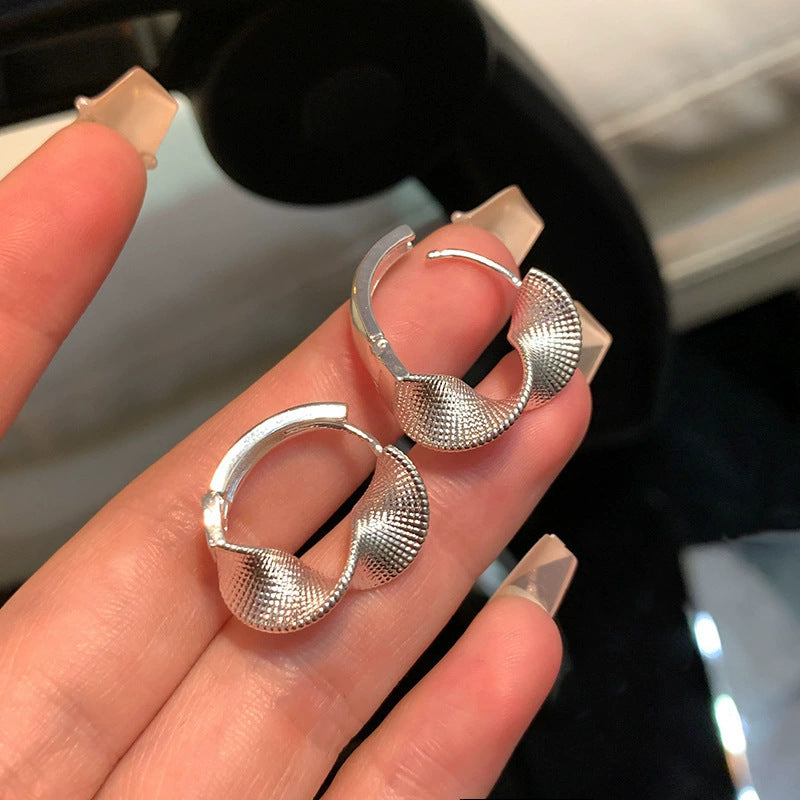 Cold Style Simple Metal Sense Irregular Female Temperament Stud Earrings