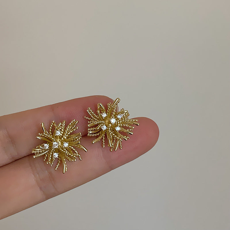 Women's Zircon Metal Dandelion For Niche Exquisite Earrings