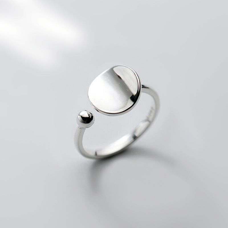 Fashion Geometry Pattern Square Round Smooth Opening Male Rings