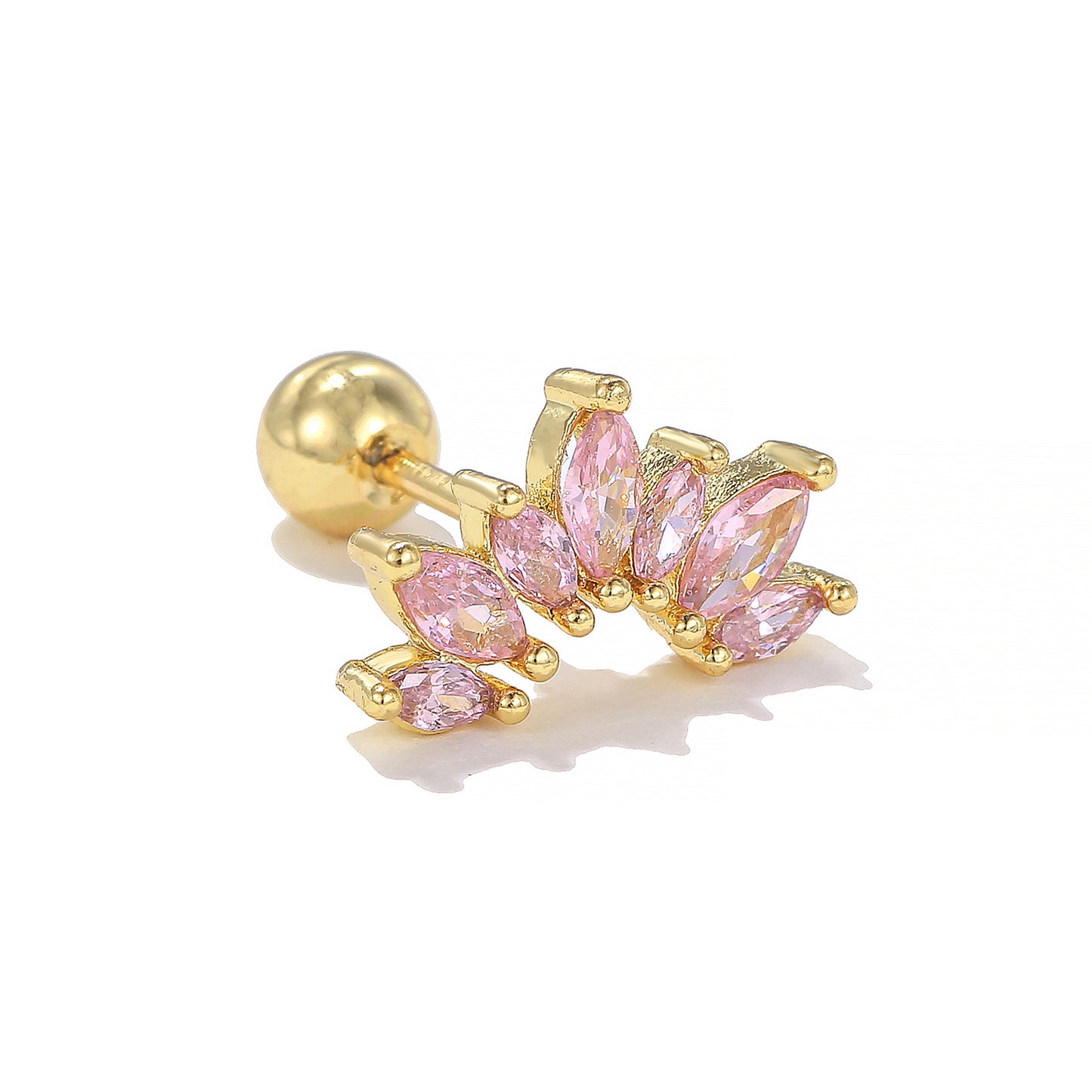 Pink Zircon Bow Suitable For Ear Bone Earrings