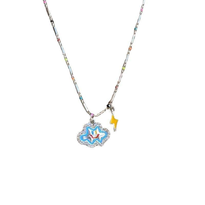 Beads Female Style Milk Cool Cute Wild Color Dopamine Clavicle Necklace
