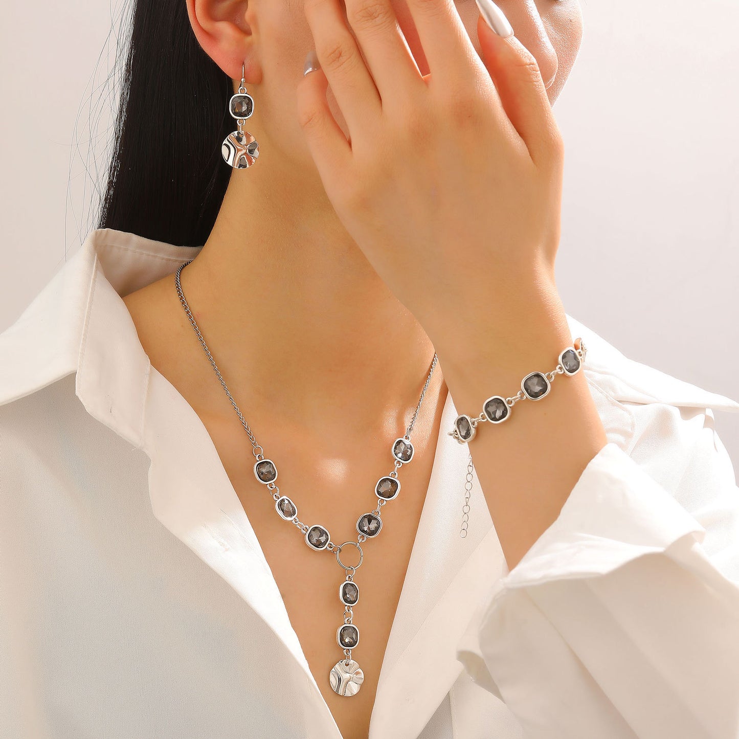 Sier Affordable Luxury Style Irregular Suit Geometric Fashion Design Sense Rings