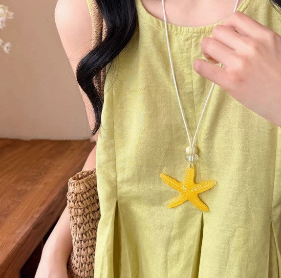 Women's Color Shell Starfish Beaded For Beach Vacation Niche Design Sweet Necklace