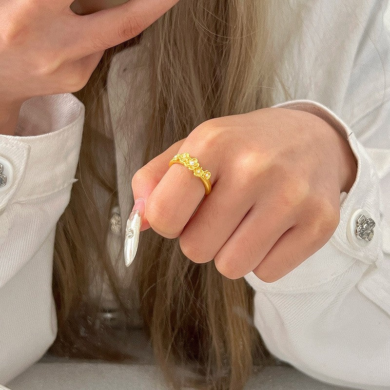 Bends Hitches Gilded Design High-grade Gold Rings