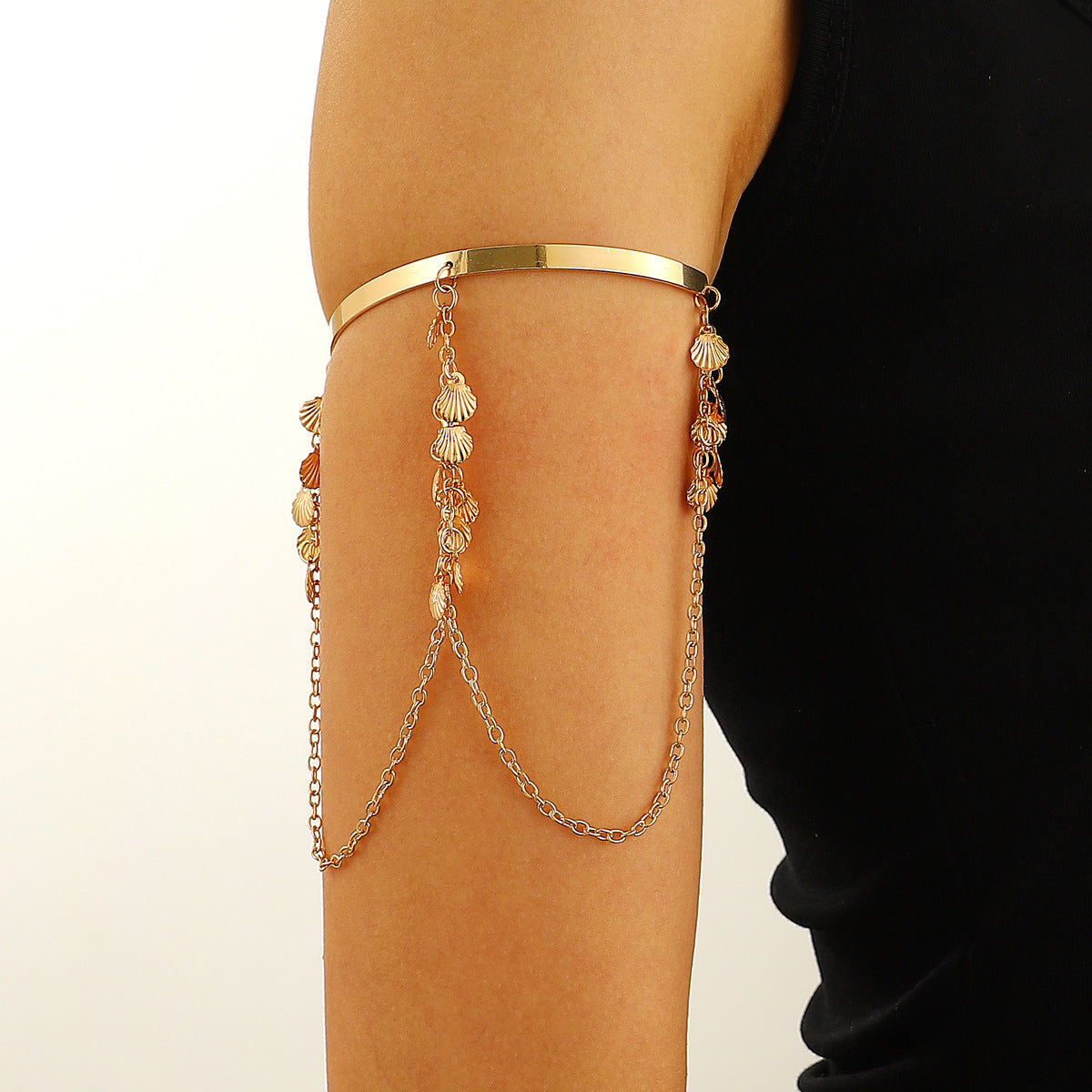 Niche Adjustable Arm Chain Metal Lanyard Tassel Armband Vacation Style Bracelets