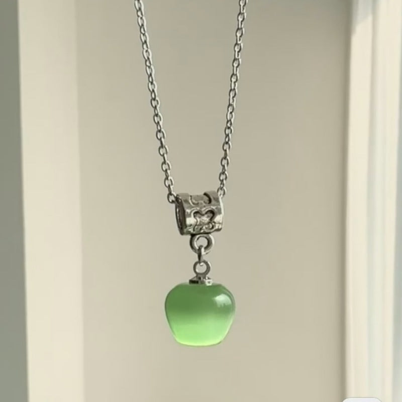 Glaze Beaded Female Cute Apple Czech Beads Necklaces