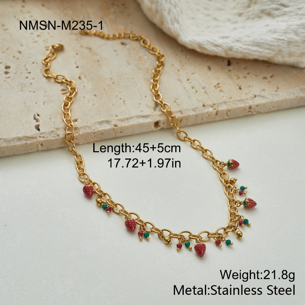 Stainless Steel Sweet Strawberry Niche Design Necklaces