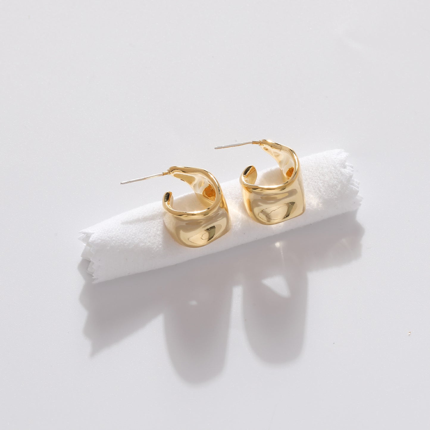 Metal Frosty Style Niche Design Geometric Earrings