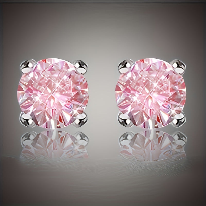 Classic Women's Korean Style Versatile Zircon Stud Earrings