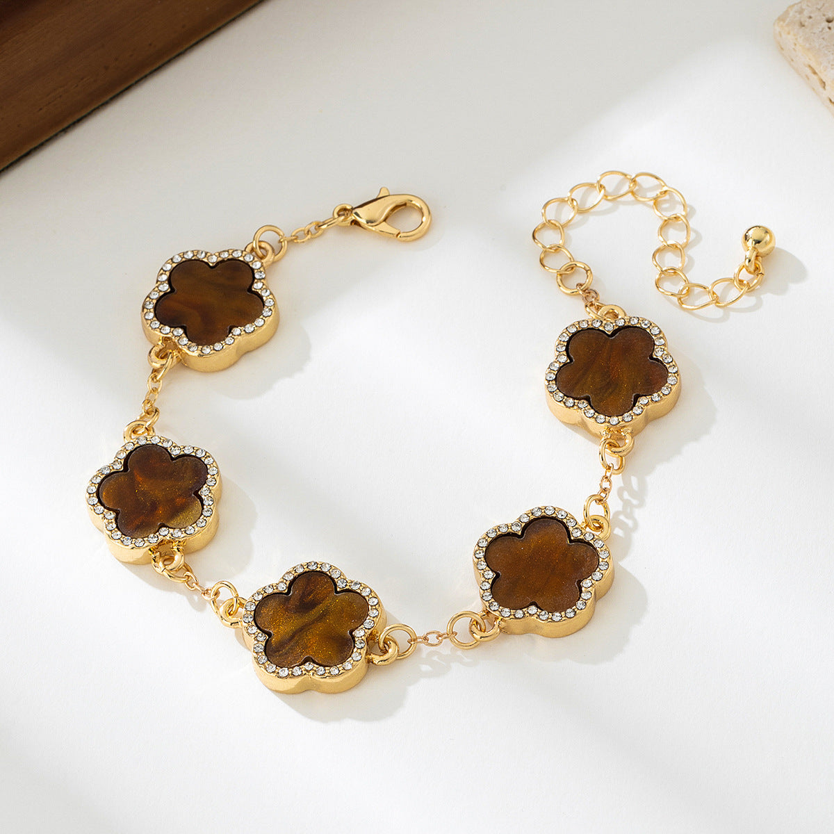 Fashion Elegant Lucky Five Petal Flower Female Bracelet