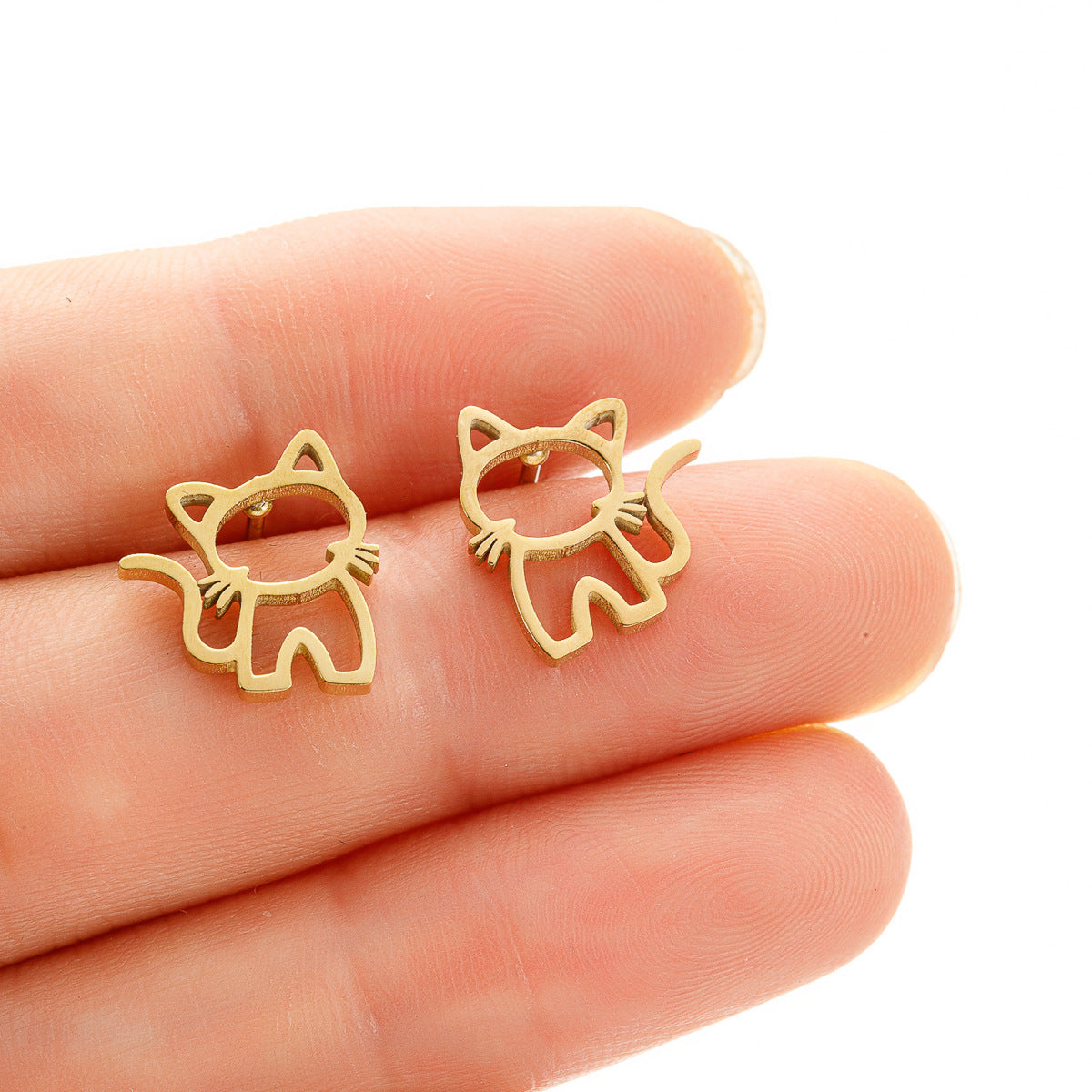 Cute Cartoon Kitty Sweet Simple Dopamine Earrings