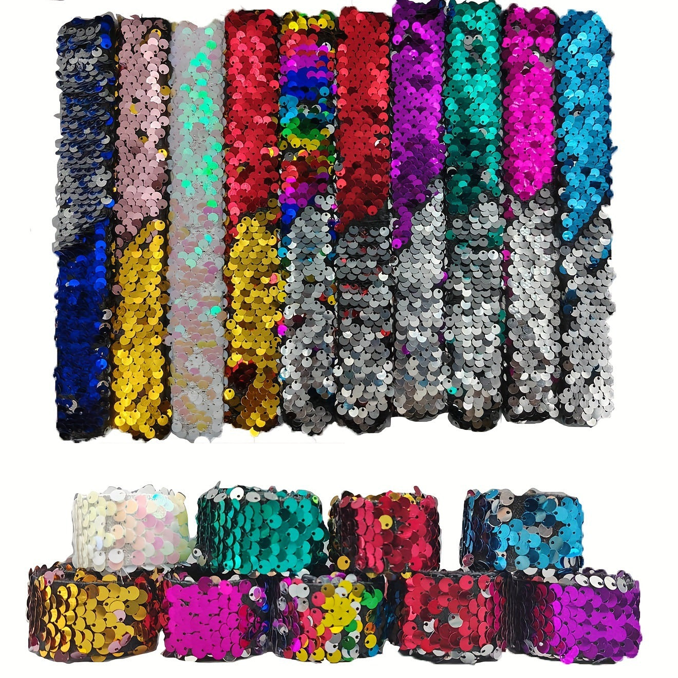 Children's Sequined Mermaid Pop Wrist Strap Holiday Rings