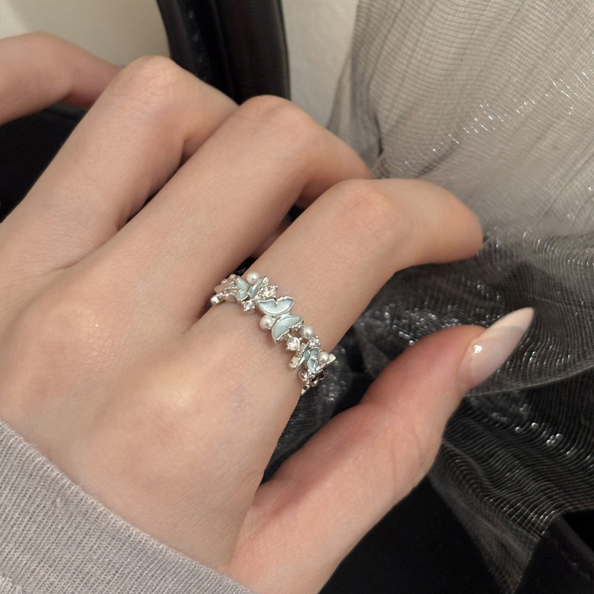 Women's Butterfly Open Adjustable Niche High-grade Light Luxury Index Rings