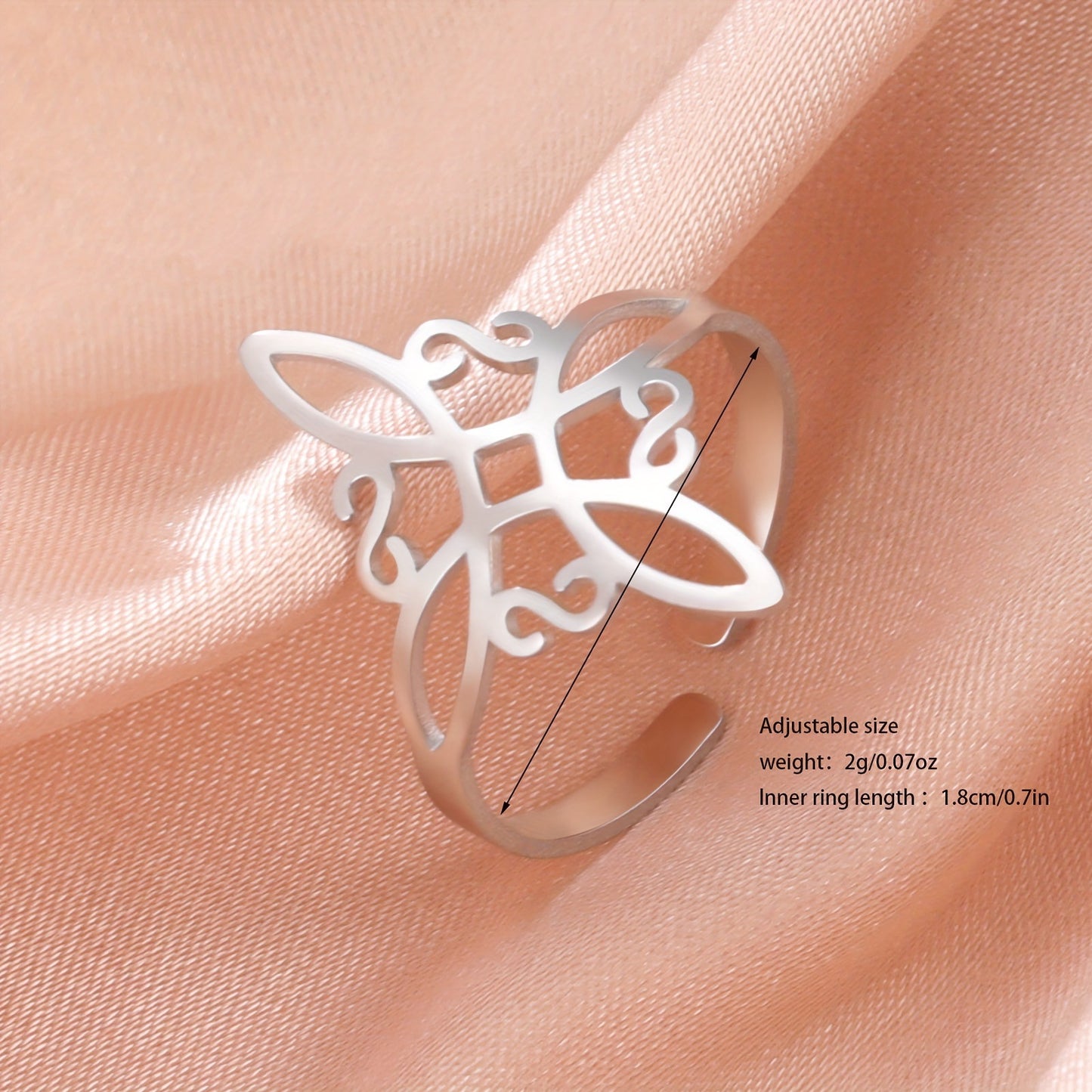 Simple Temperament Entry Lux Alloy Witch Knot Couple Rings
