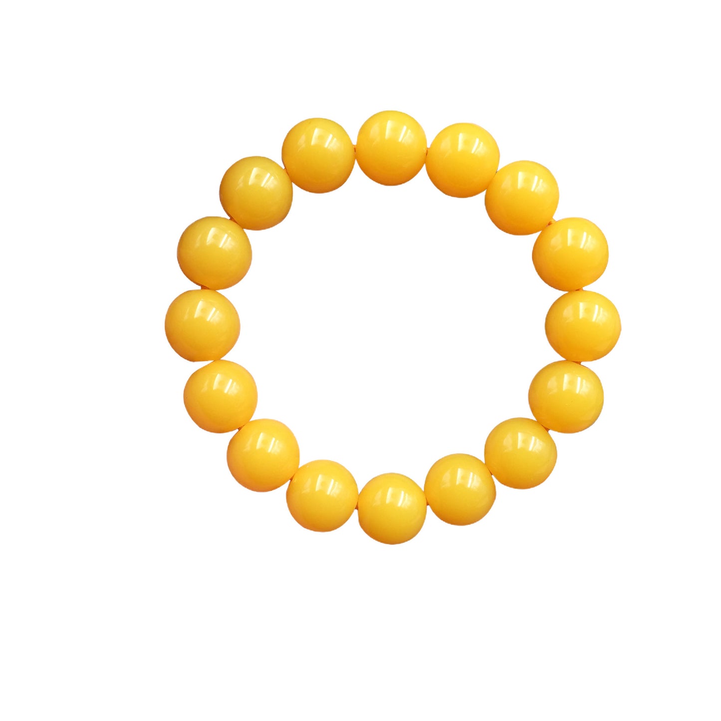 Men's Yellow Chicken Grease Female Buddha Beads Golden Round Bracelet