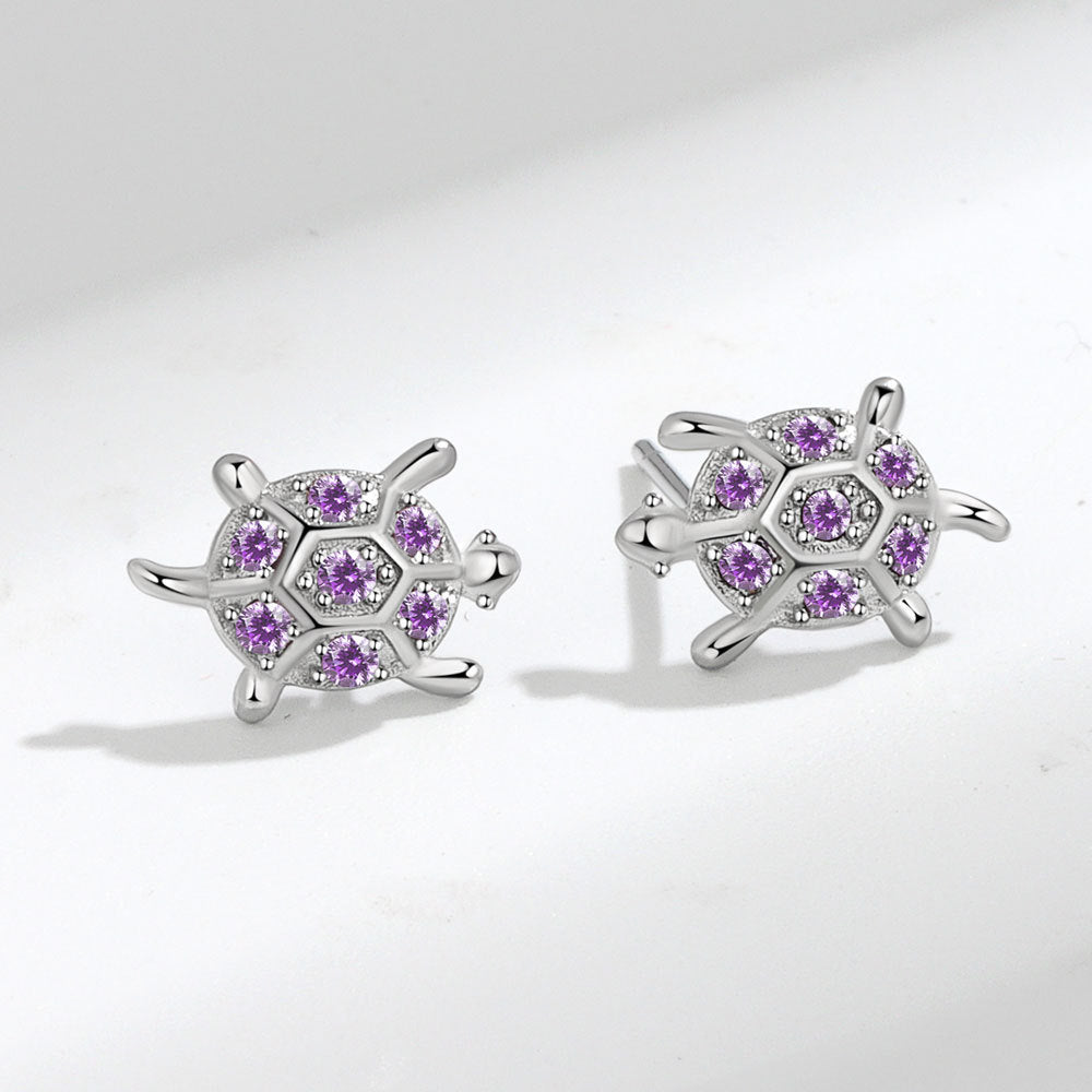 Women's & Men's Ear Simple Personality Small Turtle Zircon Stud Earrings