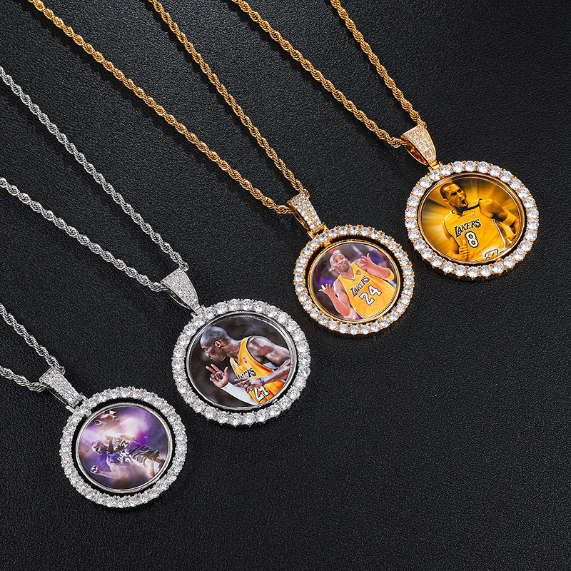 Diamond Hip Hop Tyrant Round Plate Pendants