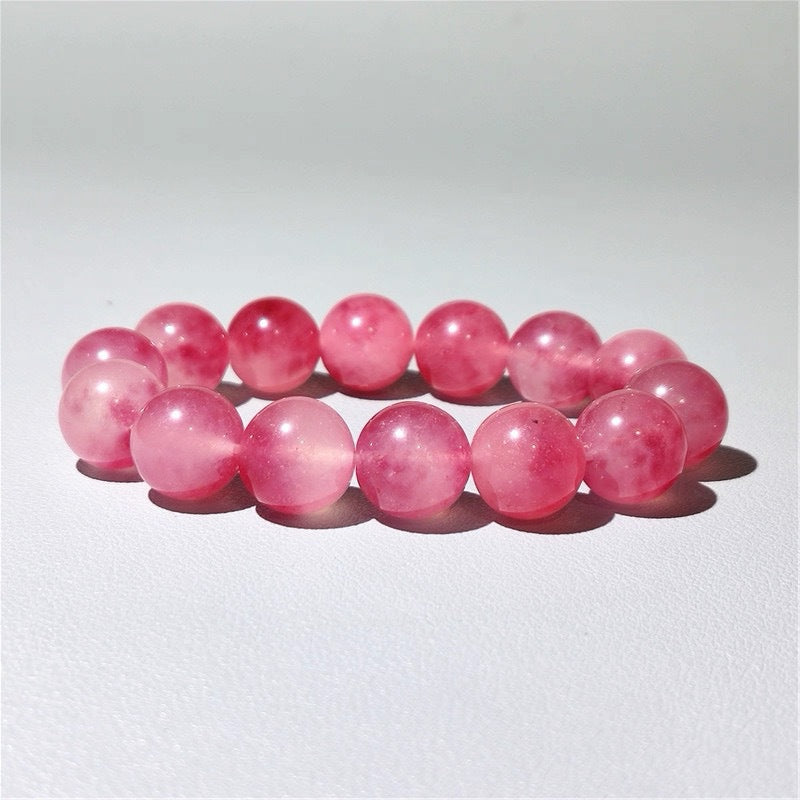 Natural Cherry Blossom Floating Flowers Agate Chalcedony Fashion Sweet Single Bracelet