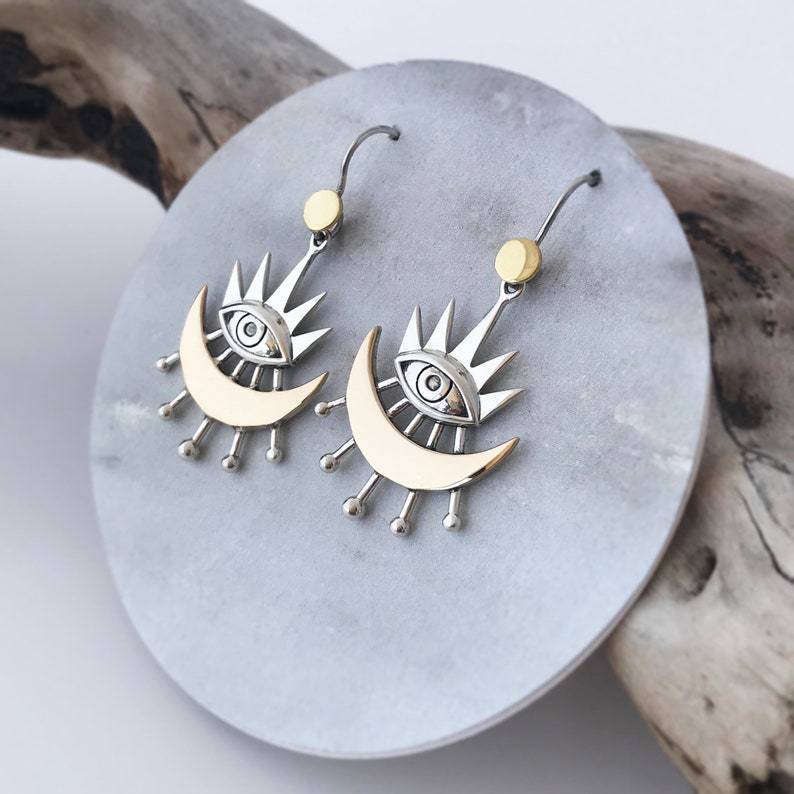 Women's Exaggerated Personalized Sun Moon Trendy Trend Earrings