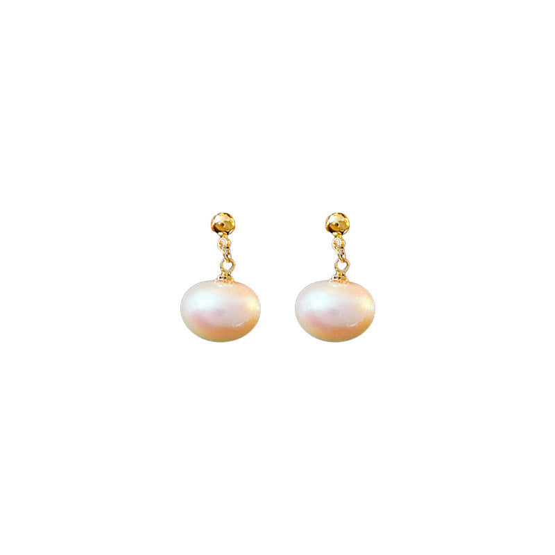 Needle Pearl Round Geometric Light Luxury Earrings