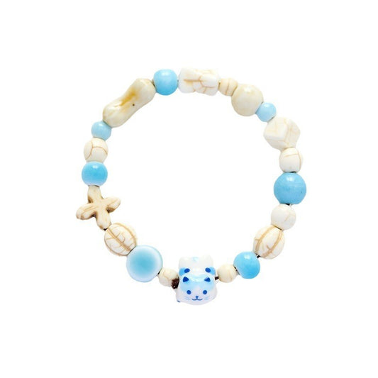 Chinese Natural Stone Porcelain Minimalist Female Bracelets