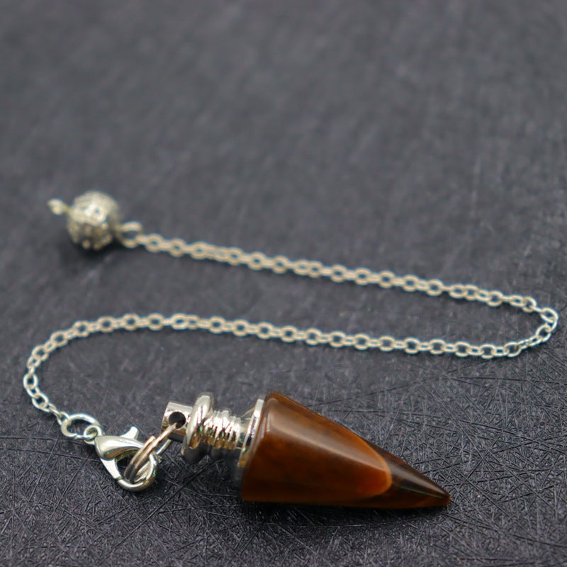 Column Pendulum Chain Natural Crystal Hexagonal Cone Pendants