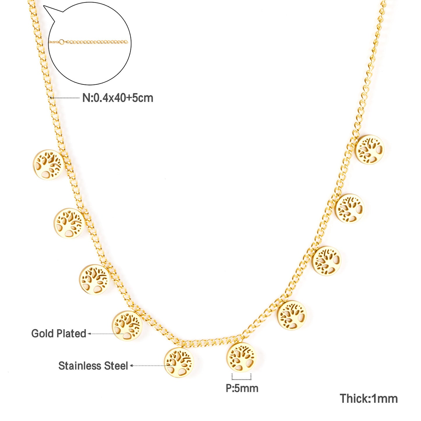 Niche High-grade Simple Temperamental Geometric Electroplated Stainless Necklaces