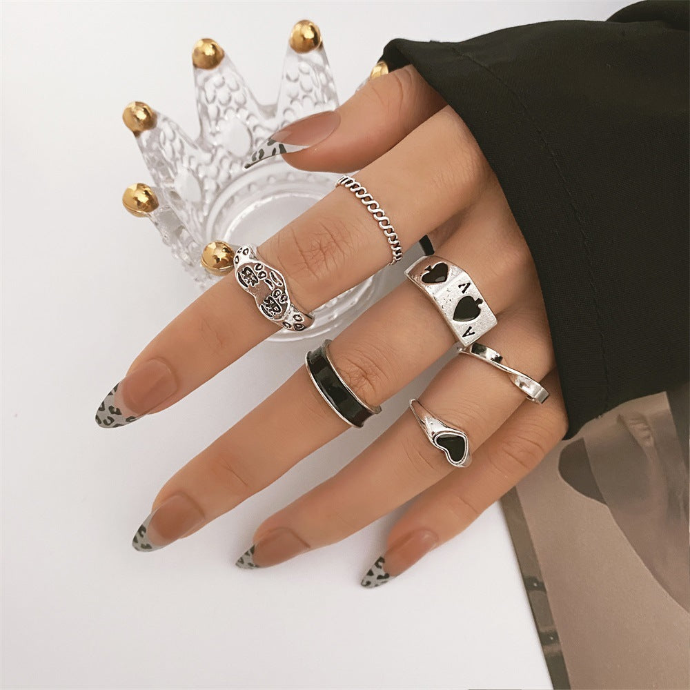 Women's Knotted Vintage Suit Retro Exaggerated Hip Hop Punk Rings