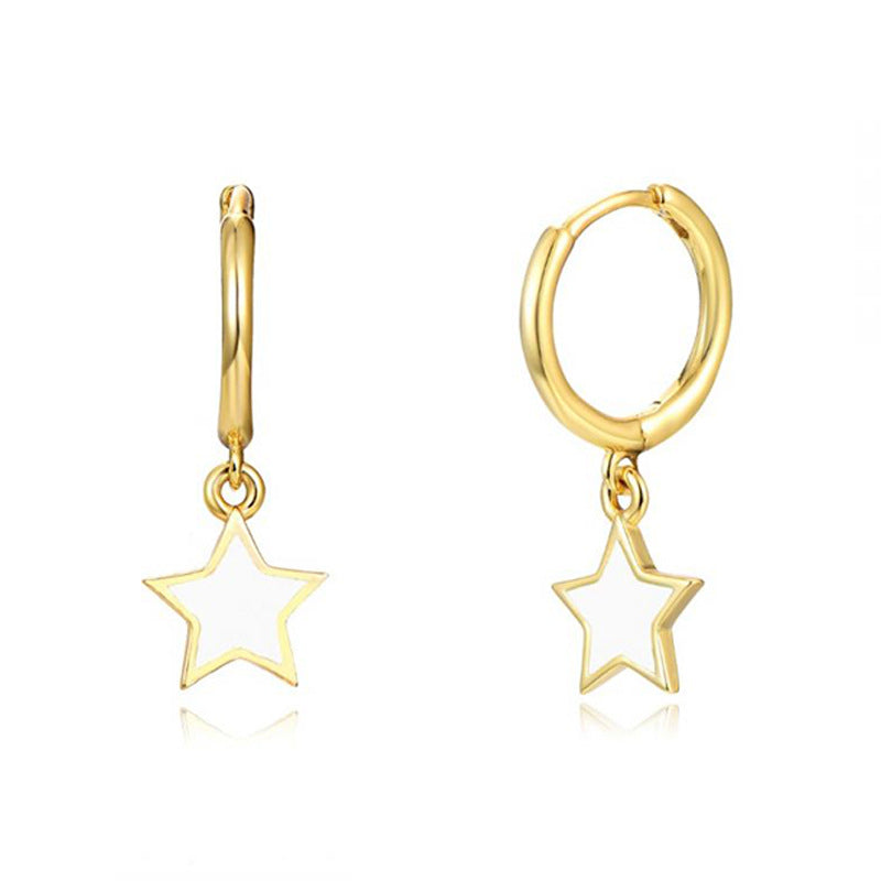 Colorful Oil Ear Clips Fashion Style Stud Earrings