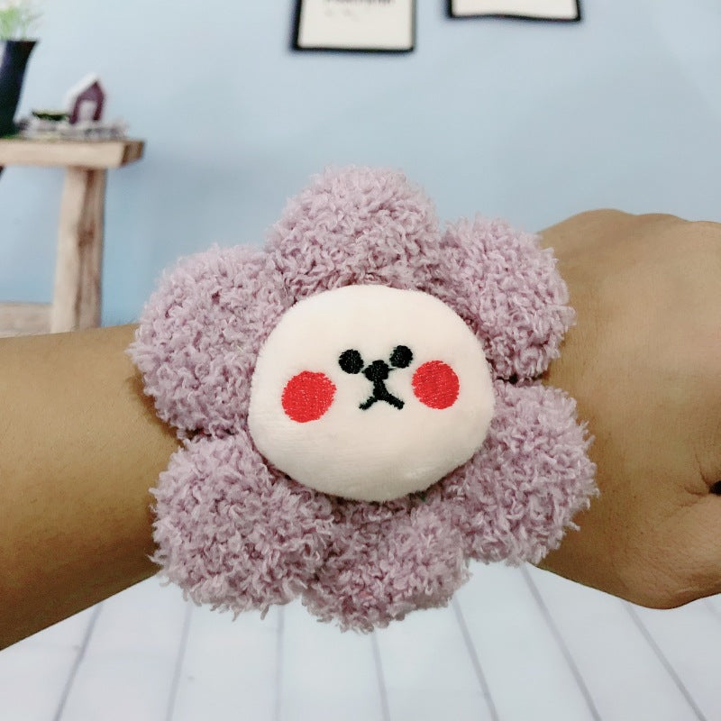 Children's Plush Cartoon Pop Cute Sun Flower Couple Female Dinosaur Slap Bracelet