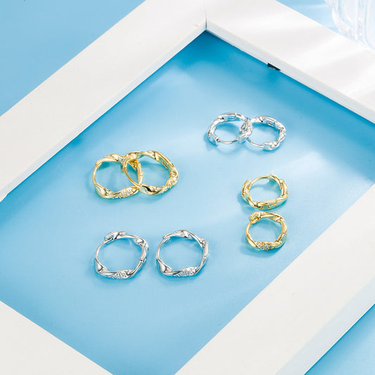 Women's Simple Elegant Shining Diamond Mobius Earclip Ear Buckle