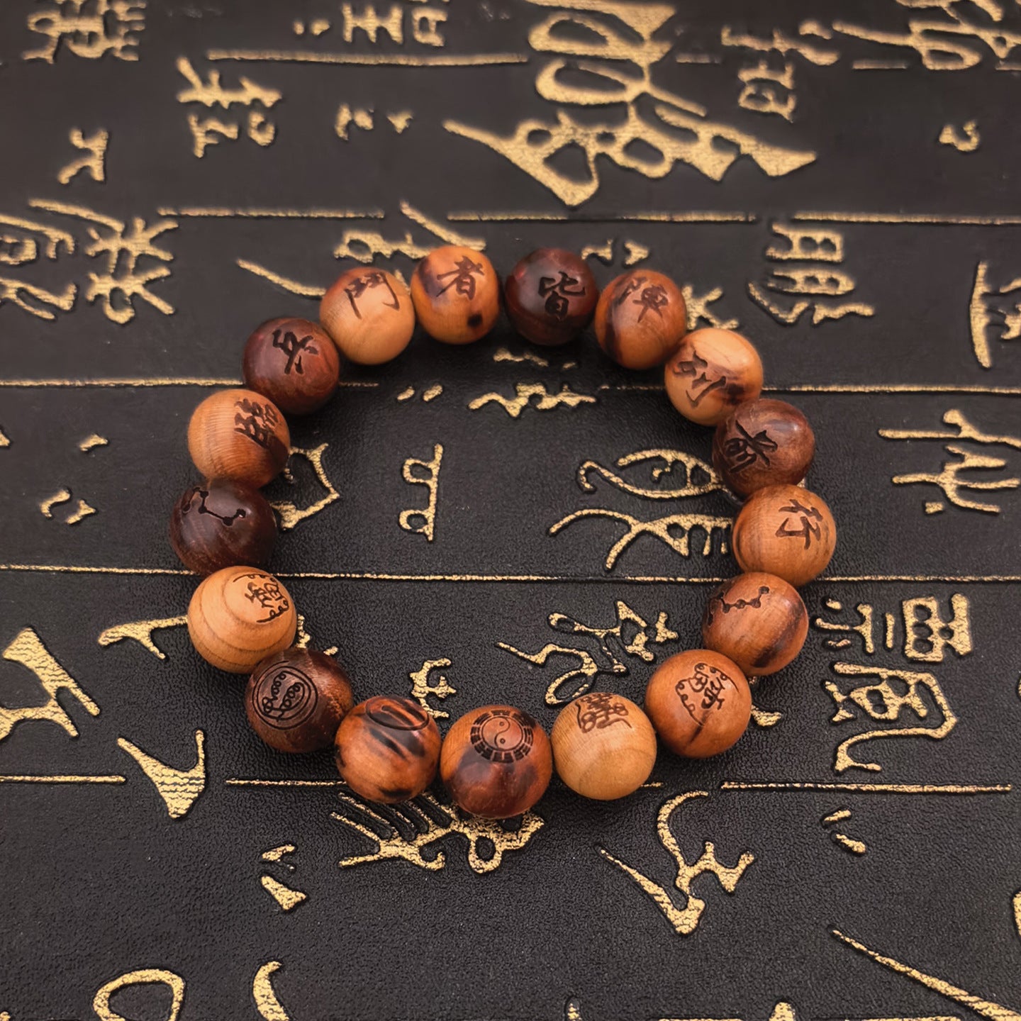 Thunder Wood Peach Nine Words Real Spade Cross Sky Sutra Bracelet