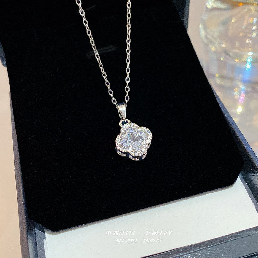 Women's Minority Simple Fashionable Elegant Zircon Clavicle Chain Titanium Steel Accessory Necklace