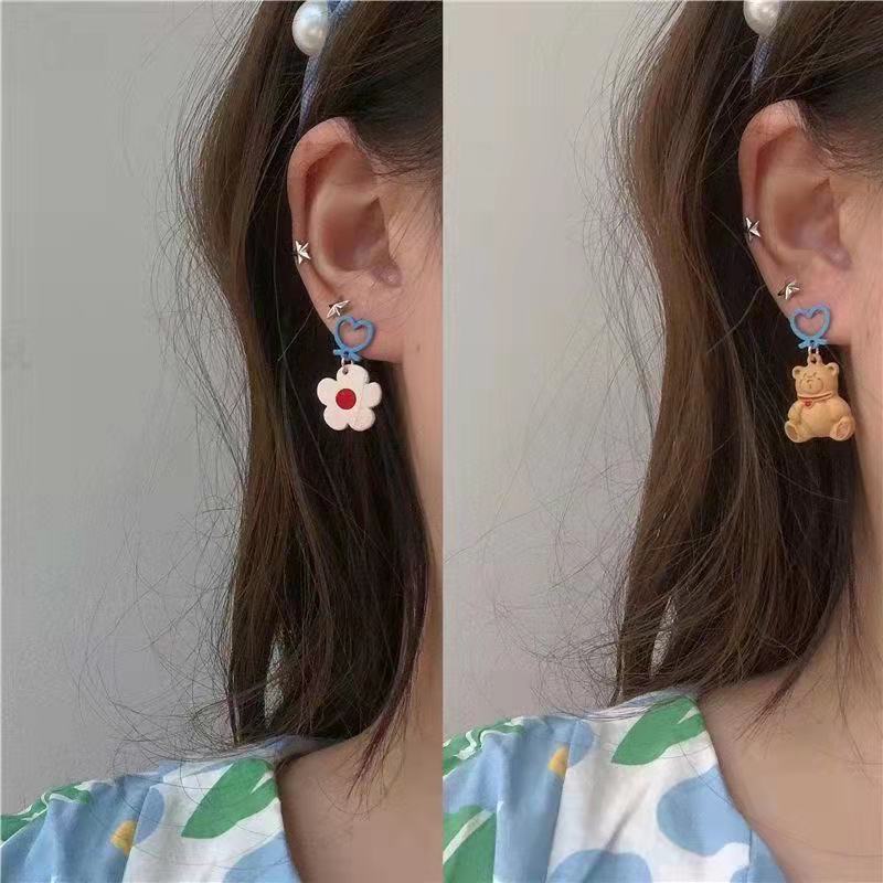 Fashion Pink Tulip Small Fresh Flower Earrings